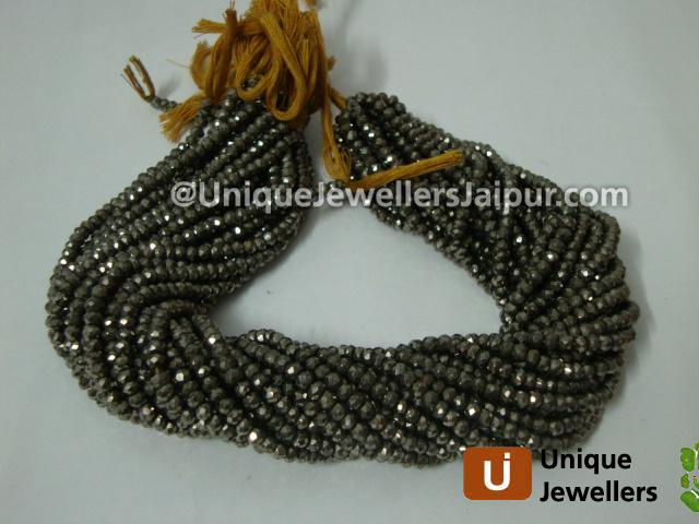 Pyrite Faceted Roundelle Beads